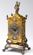 A German rococo mid 18th century travelling clock on a terrace by Kriedel Budissin, 1749.
